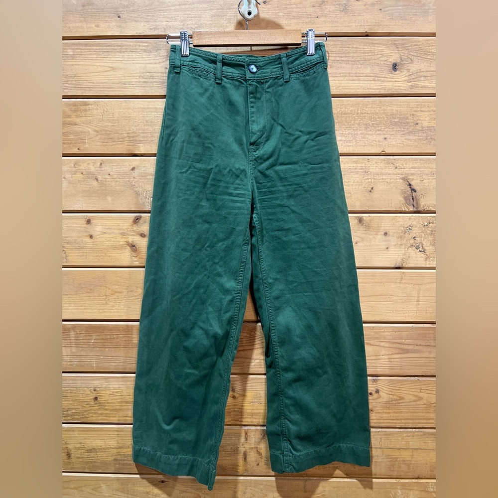 We The Free Patti High Waist Wide Leg Pants Olive Green Size 25
